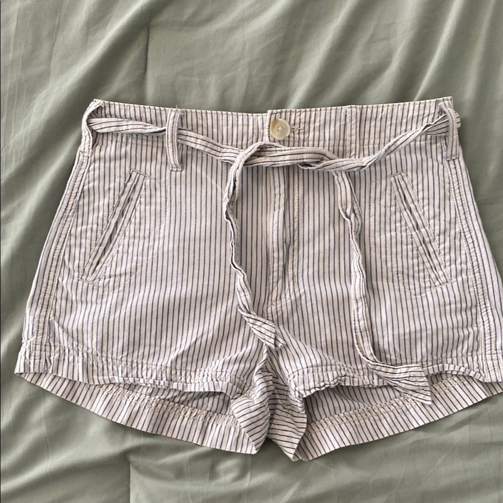 American Eagle Outfitters High Waist White and Blue Shorts